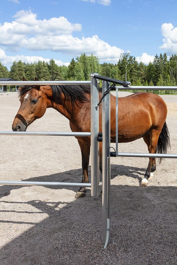 Två meter bred Gårdsgrind med tre horisontella rör - Bild 3